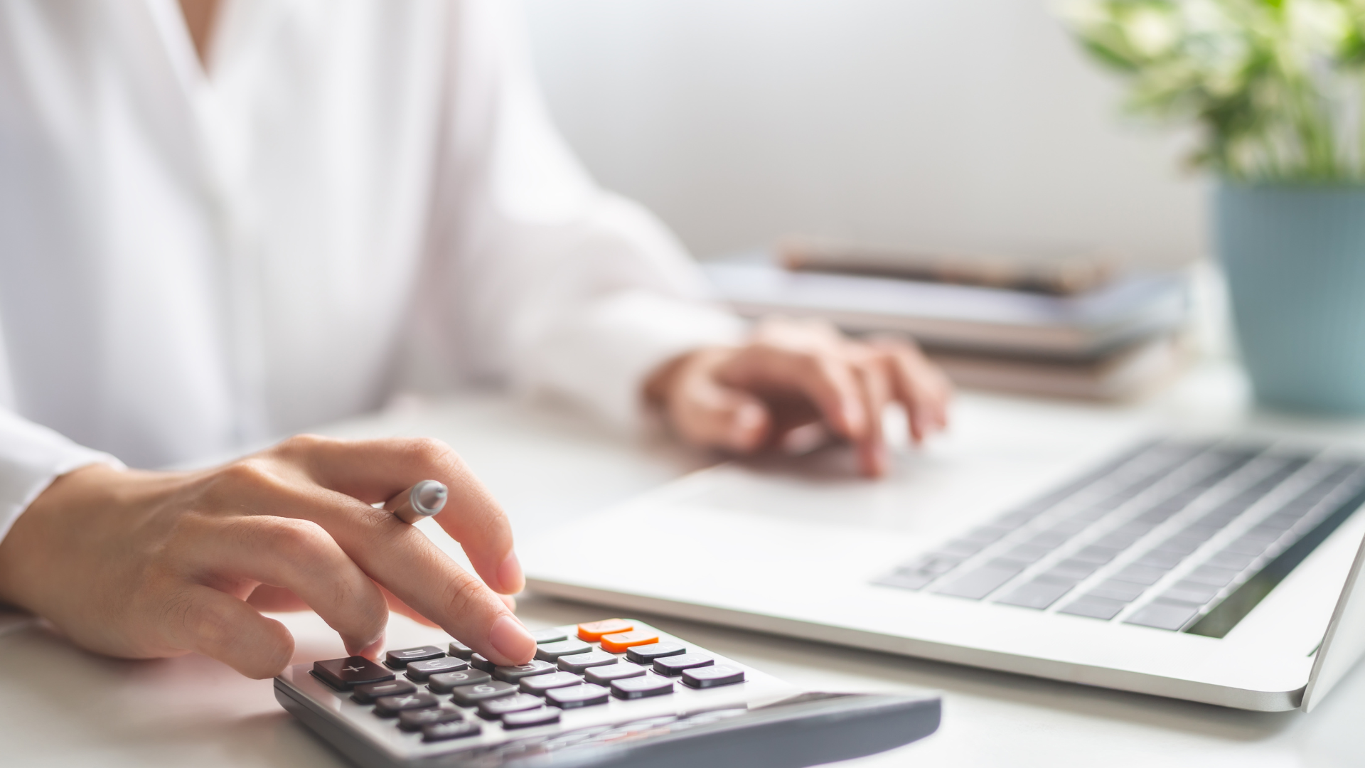 a woman doing calculations